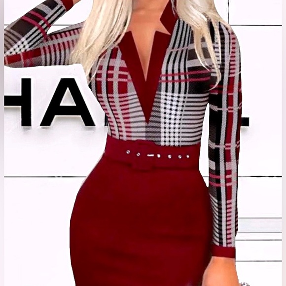 NWT, Lavishly Paris Belted Designer Dress. - Picture 7 of 16